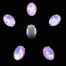 椭圆形、银色、金色金属爪基、彩虹色、果冻糖 AB、蛋白石色花式椭圆闪亮手工缝纫水晶玻璃手工缝制水钻装饰珠平背有孔宝石 DIY 配件缝制石头水钻用于装饰衣服、连衣裙、包、鞋子、胸针、耳环、手工艺品 DIY。 - 七彩 多色 - 查看 59