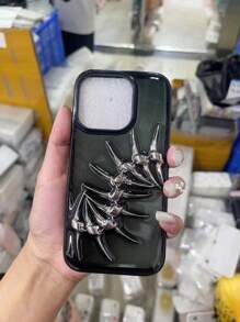 3D Fish Bone Texture IPhone 15 Pro Max Phone Case, Compatible With IPhone 14 Pro/11/XR/SE/8/7/6, Shockproof Protective Cover, Fashionable - Clear - View 9