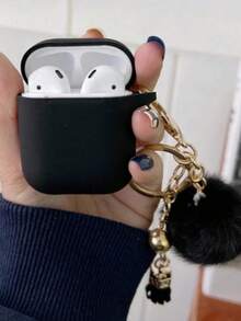 苹果时尚黑色耳机盒兼容 iPhone 耳机、AirPods 1/2 保护套、新款无线耳机壳兼容 Airpods 3/Pro/Pro2、男朋友/女朋友礼物 - 黑色 - 查看 2