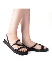 Dakota Women's Flat Sandal With Shiny Strap