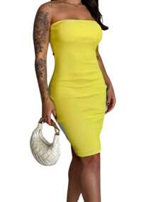 Women Dresses - Yellow - View 1