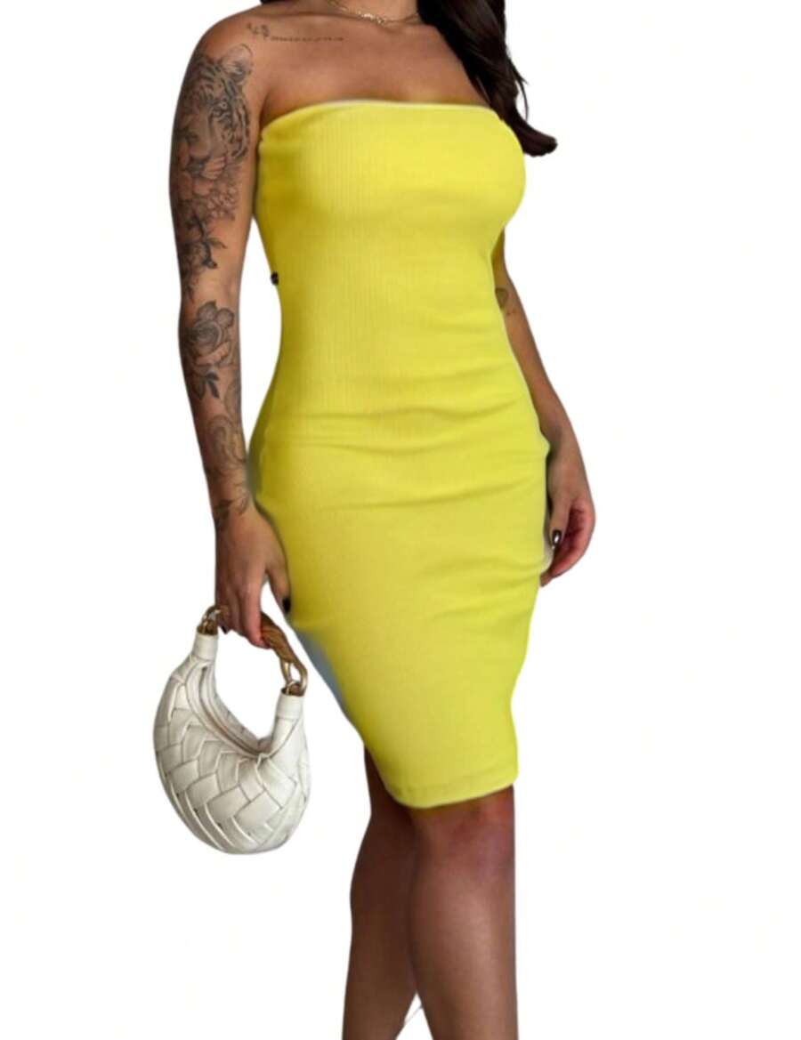Women Dresses - Yellow - View 1