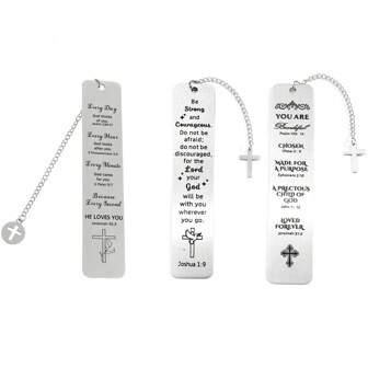 1 件不锈钢书签励志基督教圣经诗句书签第一份礼物教母礼物毕业礼物圣诞节批量礼物、学校用品、返校