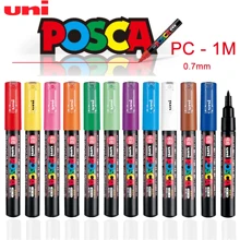 UNI PC-1M PC-3M Feutre Acrylique Marker Pen Poster Graffiti Marker Advertising Pen Waterproof Student Office Supplies Painting Art Pens Back To School