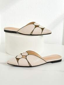 New Hollow Toe Slip-On Flat Sandals For Women, Summer French Fashion Design