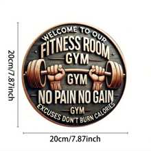 1pc 8x8 Inch Metal Printed Gym Sign, Motivational Wall Art For Home Gym, Fitness Enthusiasts - Gym Decor, No Excuses Burn Calories Sign, Random Direction Mounting Holes,Home Decor ,Room Decor,Wall Decor Gifts Birthday Graduation - Multicolor - View 3