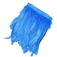 2M 25-30cm Artificial Rooster Tail Feather Trim Ribbon DIY Wedding Dresses Accessory Sewing Plume Headwear Carnival White Feathers Crafts Decoration - Multicolor - View 12