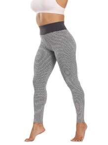 Scrunch Butt Lifting Workout Leggings For Women High Waisted Yoga Pants Tummy Control Lift Gym Booty Tights - Grey - View 5