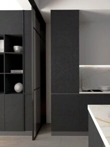 1 Roll Black Silk Wallpaper Embossed Self Adhesive Peel And Stick Wallpaper Contact Paper Removable Kitchen Wallpaper Vinyl Black Wallpaper Cabinet Furniture Textured Wallpaper, Stickers, Wall Decal, Vinyl Decal For Home Decorations, Spring Decoration Items Refresh Your Home, Festival Decoration Stickers Gifts Birthday Graduation