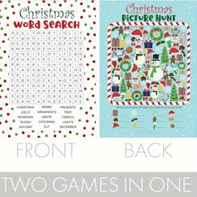 30pcs Adult Christmas Party Game Set - Double-Sided Word Search And Picture Finding Activity,Christmas - Multicolor - View 2