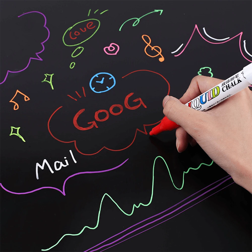 12 Colors Of Dry Erase Markers For Chalkboards, DustFree Erasable