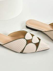 New Hollow Toe Slip-On Flat Sandals For Women, Summer French Fashion Design