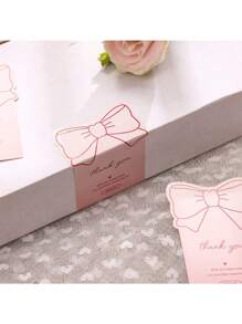 10/20/30/50/100 stuks roze strik "Bedankt" stickers, cadeaubonnen, geschikt voor vakantiedecoraties, stickers voor het verzegelen van geschenkdozen/-zakken