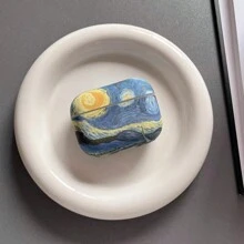 Creative Graffiti Oil Painting Protective Case Compatible With Airpods Pro 3/Pro 2, 1/2/3 Earphones, Anti-Drop Cover - Blue - View 8