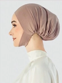 1pc Phụ nữ Hijab HUB Phụ nữ Ả Rập Nhẹ Màu Trơn Turban Viscose Ống Khăn Trùm Đầu Quấn, Thích Hợp Cho Hàng Ngày, Lễ Hội, Thể Thao Phụ Kiện Abaya Thoáng Khí Dưới Mũ Phụ Nữ Mạng Che Mặt - kaki nhẹ - Xem 2