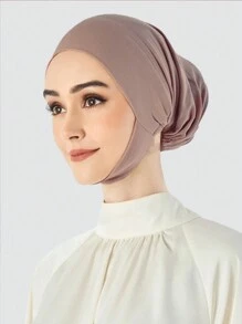 1pc Phụ nữ Hijab HUB Phụ nữ Ả Rập Nhẹ Màu Trơn Turban Viscose Ống Khăn Trùm Đầu Quấn, Thích Hợp Cho Hàng Ngày, Lễ Hội, Thể Thao Phụ Kiện Abaya Thoáng Khí Dưới Mũ Phụ Nữ Mạng Che Mặt - kaki nhẹ - Xem 3