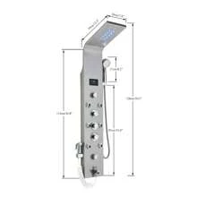 Modern LED Stainless Steel Shower Panel Tower Rain Waterfall Massage Jets System - Brushed Nickel - View 2