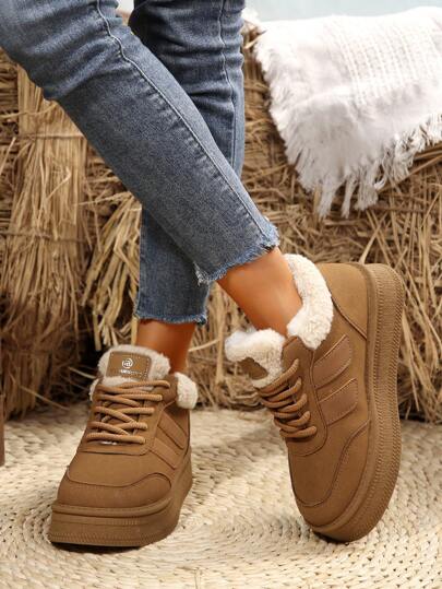 2024 Women's New Lace-Up Outdoor Thick-Soled Warm Ankle Snow Boots, Please Note: Runs Small, Recommend Ordering One Size Up