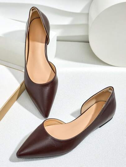 Höst/vinter Nya Mode Spetsig Tå Platta Slip-On Casual Damskor