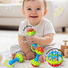 Juego de sonajeros para bebés recién nacidos, surtido de juguetes sonajeros de plástico (para 0-3 años, diseño aleatorio de doble cabeza) - Multicolor - Ver 3
