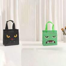 2pcs/5pcs/6pcs/12pcs Reusable Non-Woven Halloween Gift Bags With Handles, Suitable For Party, Gifts, Halloween Trick Or Treat, Day Of The Dead, Halloween Decor, Random Colors And Styles - Multicolor - View 9