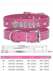 Vòng cổ chó bằng da PU cá nhân hóa, vòng cổ định danh cho chó con và mèo với mặt dây chuyền tinh tế, phụ kiện thẻ mặt dây chuyền tùy chỉnh trang trí cho chó nhỏ, vừa và lớn, món quà hoàn hảo cho thú cưng của bạn. Trang trí, khắc, thép không gỉ, phong cách, thời trang, nhiều màu sắc, cổ điển, dễ thương, đơn giản, đáng yêu, tùy chỉnh, cá nhân hóa cho thú cưng nhân dịp kỷ niệm, sinh nhật, kỳ nghỉ, đồ dùng cho thú cưng, vòng cổ, dây xích và dây đeo tùy chỉnh cho thú cưng, quà tặng Giáng sinh, đồ dùng du lịch. - Màu Hồng Tươi - Xem 15