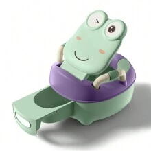 Nocnik dla dzieci YUENFONG, deska sedesowa dla dzieci, nocnik dla dzieci, nakładka na toaletę z uchwytami dla małych dzieci, miękka poduszka z PU, osłona przeciwbryzgowa nocnika dla niemowląt, pokrywka z kreskówek (zielona/niebieska)