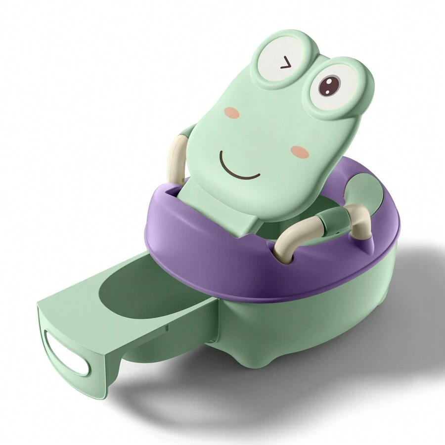 Nocnik dla dzieci YUENFONG, deska sedesowa dla dzieci, nocnik dla dzieci, nakładka na toaletę z uchwytami dla małych dzieci, miękka poduszka z PU, osłona przeciwbryzgowa nocnika dla niemowląt, pokrywka z kreskówek (zielona/niebieska)