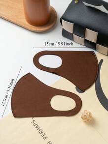 Gói 7 khẩu trang vải polyester lụa băng ba chiều 3D màu trơn cho người lớn - Chống tia UV, thoáng khí, thiết kế có thể giặt được, tạo sự thoải mái và phong cách - màu đen - Xem 9
