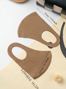 Gói 7 khẩu trang vải polyester lụa băng ba chiều 3D màu trơn cho người lớn - Chống tia UV, thoáng khí, thiết kế có thể giặt được, tạo sự thoải mái và phong cách - màu đen - Xem 8