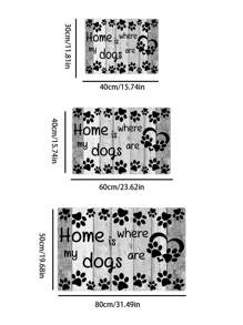 1 Piece Of Gray Wooden Board Pattern Letter Pet Feeding Mat, Non Slip Rubber Bottom, Absorbent Quick Drying Household Cat And Dog Meal Mat - Multicolor - View 5