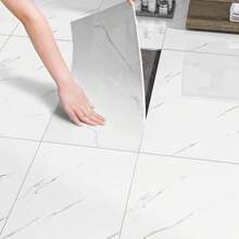 10pcs Faux Marble Wall Sticker, Waterproof Bathroom Floor Tiles Self-Adhesive Wallpaper For Kitchen, Bedroom, Living Room - Multicolor - View 1