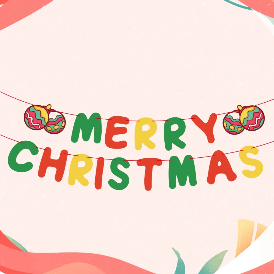 1 lá cờ chữ trang trí tiệc Giáng sinh - Nhiều màu - Xem 1