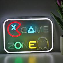 1PC 5V USB Easter/Summer Gifts Handmade Neon Lucky Ball Potion Keg Pumpkin King Tombstone/Gravestone Round Rock Music Circle Fitness Logo With Round Circle GYM Dumbbell With Hand Creative Game Room With Earphone Shape Wall