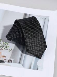 1pc Men's Casual Solid Plaid Striped Pattern 960 Needle Necktie, Simple Style Suitable For Business, School, Daily Wear - A - View 8