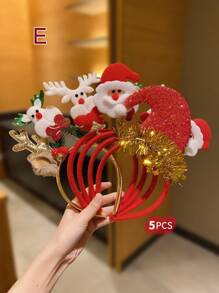 1/3/5件裝彩色可愛兒童聖誕髮箍 - 彩色 - 查看 19