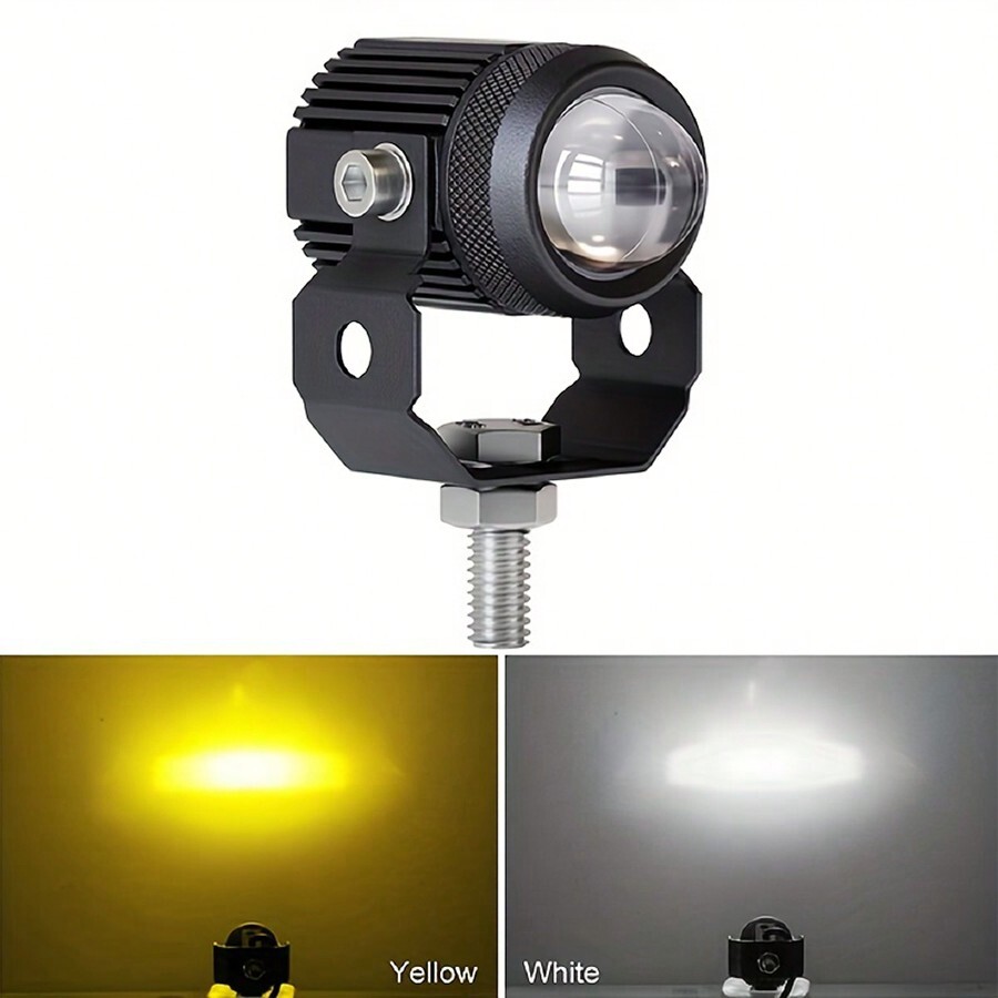 1pc Motorcycle LED Auxiliary Spotlight 14000LM Dual Color Motorcycle