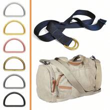 10pcs Metal D Rings, D Ring Purse Straps D Shape Buckles Multi Purpose Metal D Ring Semi Circular D Ring For Hardware Bags Ring Hand DIY Accessories - Black - View 6