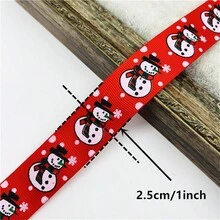1pc 2yards 25mm Ruy băng trang trí Giáng sinh in Ruy băng Polyester Giáng sinh cho thiết kế thủ công - Chọn màu sắc - Xem 2