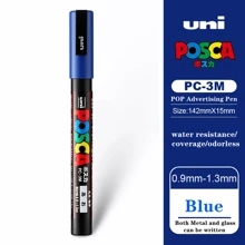 UNI PC-1M PC-3M Feutre Acrylique Marker Pen Poster Graffiti Marker Advertising Pen Waterproof Student Office Supplies Painting Art Pens Back To School