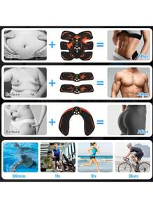 微电流脉冲，EMS脉冲腹部健身器，臀部美容仪，肌肉训练仪，神奇腹肌贴，可充电腹部健身器 - 彩色 - 查看 7