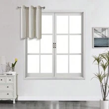 2pcs/Set Panel Curtains - Beige Solid Curtains With Laser Cut Star Holes To Darken Room, Suitable For Bedroom, Decor Home Curtain For Girls Room, Living Room