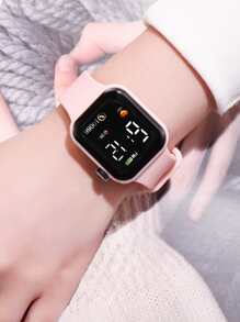 2pcs Battery Operated Square LED Digital Wristwatch For Students/Couples Matching Watch Set - Multicolor - View 4