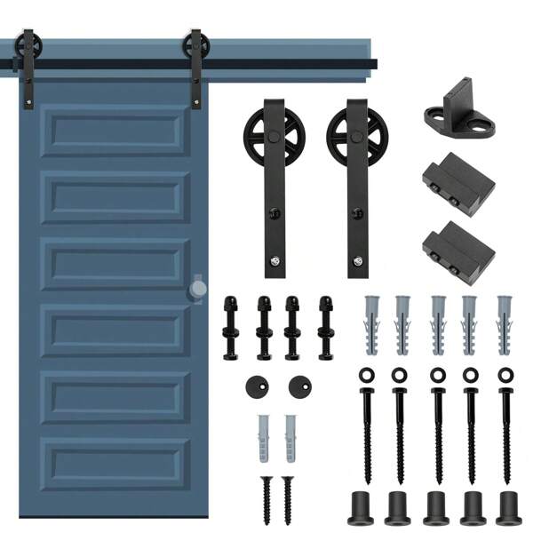 Système porte coulissante Système de porte coulissante Kit de ferrure de porte coulissante Porte coulissante en bois-Riesenrad-183cm