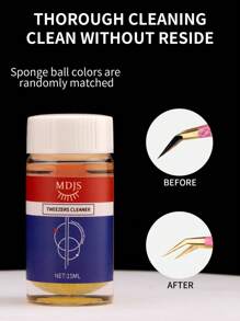1pc Eyelash Extension Tool Tweezers Cleaning Liquid 15ml, Tweezers Cleaning Sponge Ball, Friction Enhancer Liquid, Adhesive Remover, Suitable For Eyelash Extension Tools - Navy Blue - View 8