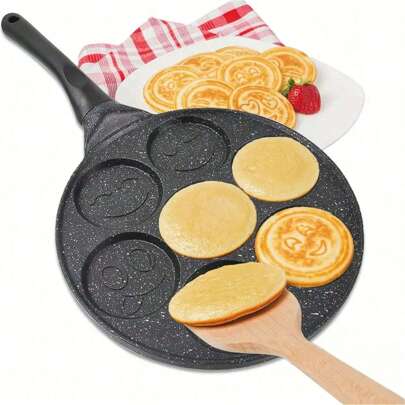 1pc Mini Pancake Pan, Pancake Maker With 7 Mold Designs