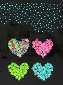 100 قطعة/50 قطعة ملصقات نجوم تضيء في الظلام، يتطلب هذا المنتج امتصاص الضوء أو ضوء الشمس قبل الإضاءة في البيئة المظلمة، ملصقات حائط مضيئة لغرفة الأميرة، ديكور غرفة المعيشة، ديكورات حفلات فلورسنت، ديكور حائط، ملصقات حائط - متعدد الألوان - مشاهدة 1