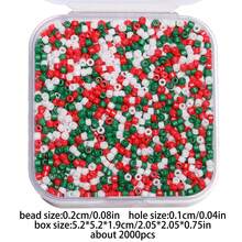 2000 件/盒 2 毫米圆管圣诞珠 DIY 散珠用于珠宝制作 DIY 圣诞派对礼物串珠配件 - Christmas Beads - 查看 3