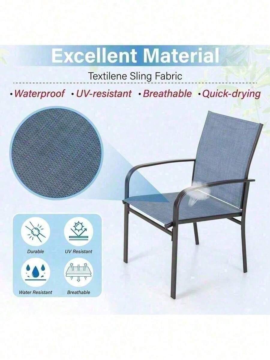 Conjunto de comedor para patio de 7 piezas, mesa de metal al aire libre