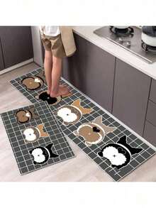 Fashionable Simple Nordic Style Kitchen Floor Mat Household Carpet Long Strip Door Mat Modern Home Decor - 5 - 查看 4